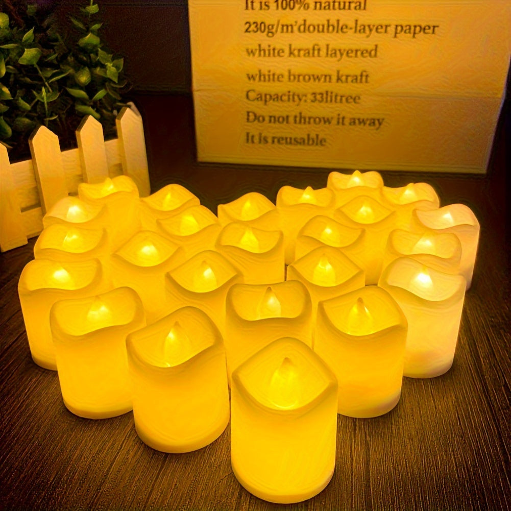 24/50/100 Pakke flameless LED lys – batteridrevne flakkende fyrfadslys, røgfrie og romantiske til bryllupper og forlovelser