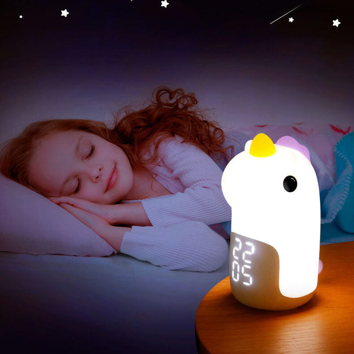 Unilora DreamLight Vækkeur | Enhjørning Design | Timer &amp; LED Nattelys | Børneværelse Dekor
