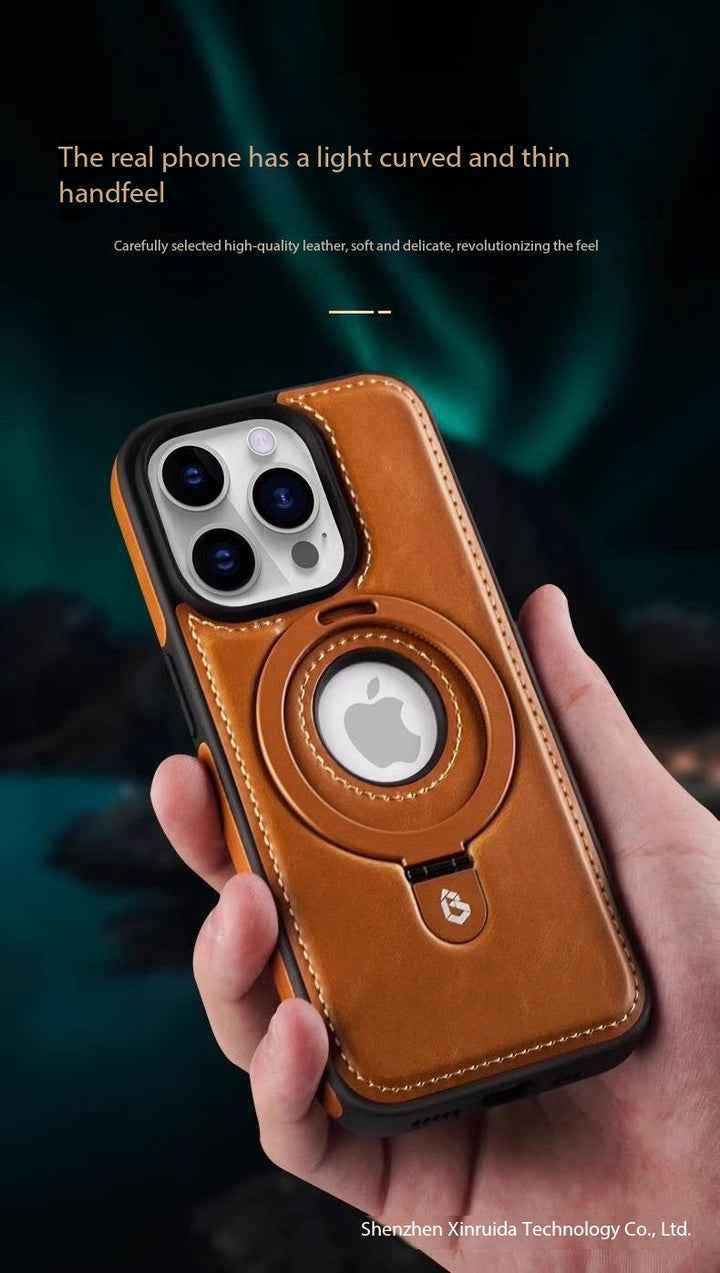 For 17ProMax Magnetisk Stativ Telefon Etui Højkvalitets Business Læder Etui