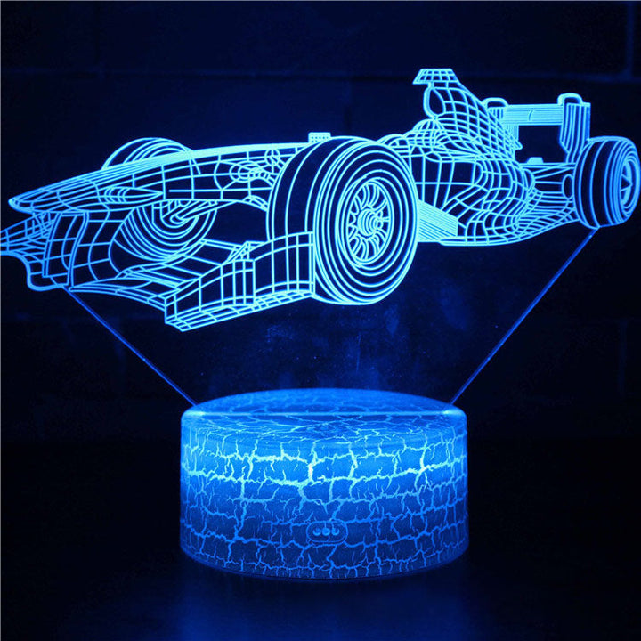 Sportsvognsserie 3D natlys LED stereo lys illusion lampe USB natbord lampe modelleringslampe dæmpning