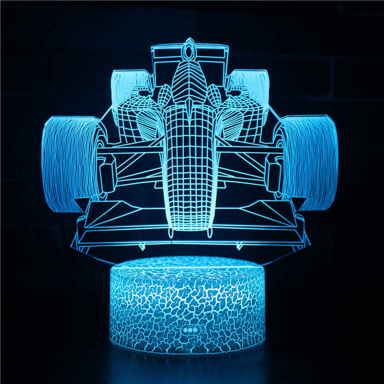 Sportsvognsserie 3D natlys LED stereo lys illusion lampe USB natbord lampe modelleringslampe dæmpning