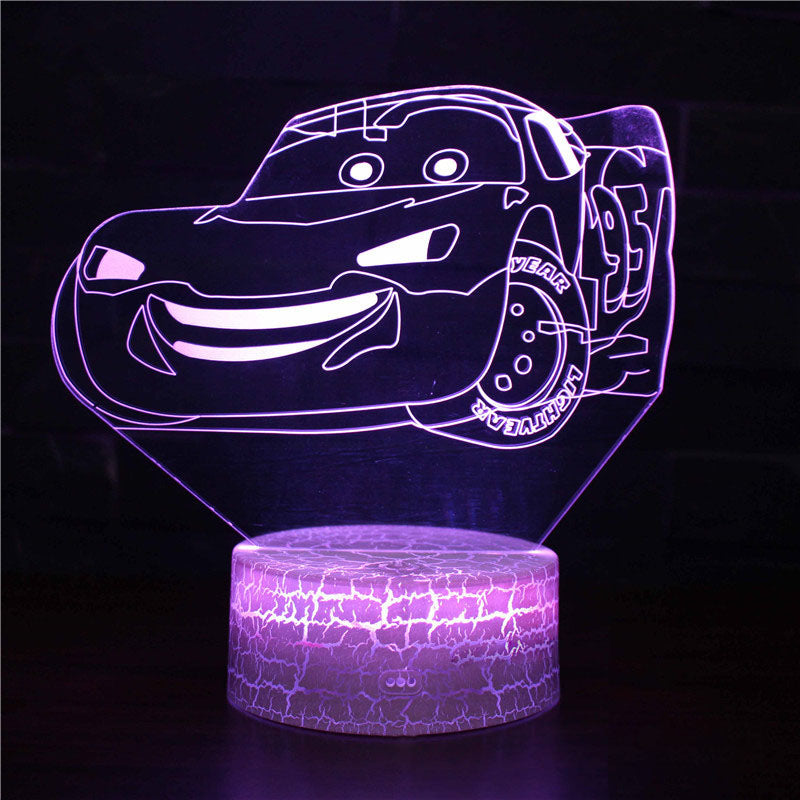 Sportsvognsserie 3D natlys LED stereo lys illusion lampe USB natbord lampe modelleringslampe dæmpning