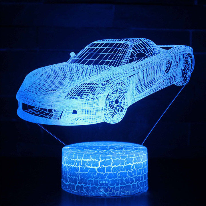 Sportsvognsserie 3D natlys LED stereo lys illusion lampe USB natbord lampe modelleringslampe dæmpning