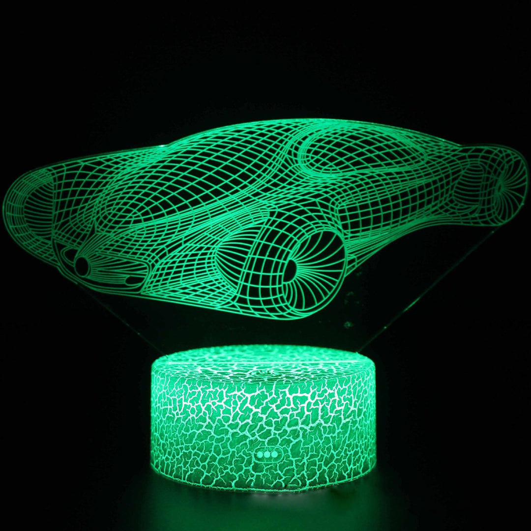 Sportsvognsserie 3D natlys LED stereo lys illusion lampe USB natbord lampe modelleringslampe dæmpning