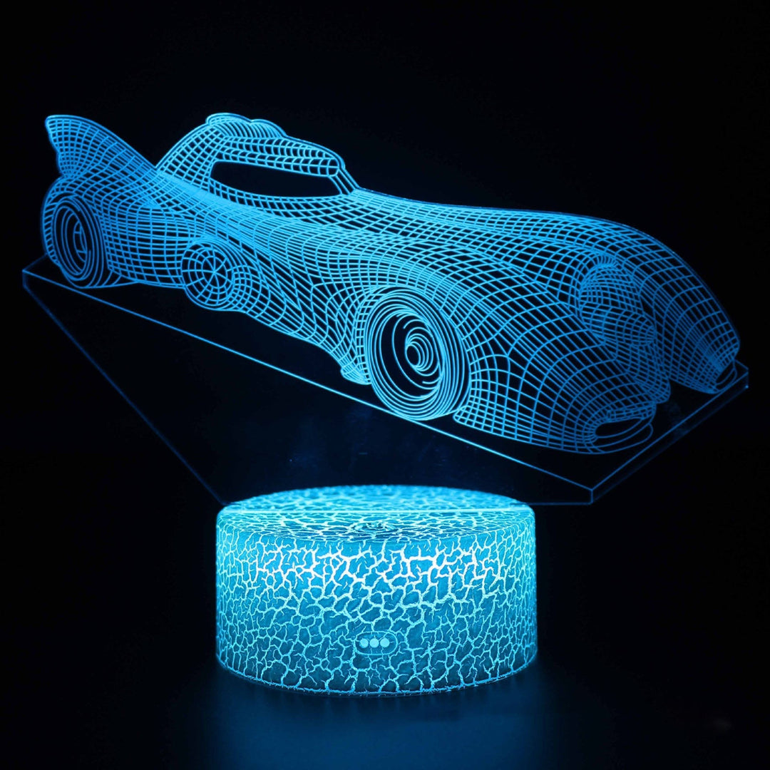 Sportsvognsserie 3D natlys LED stereo lys illusion lampe USB natbord lampe modelleringslampe dæmpning