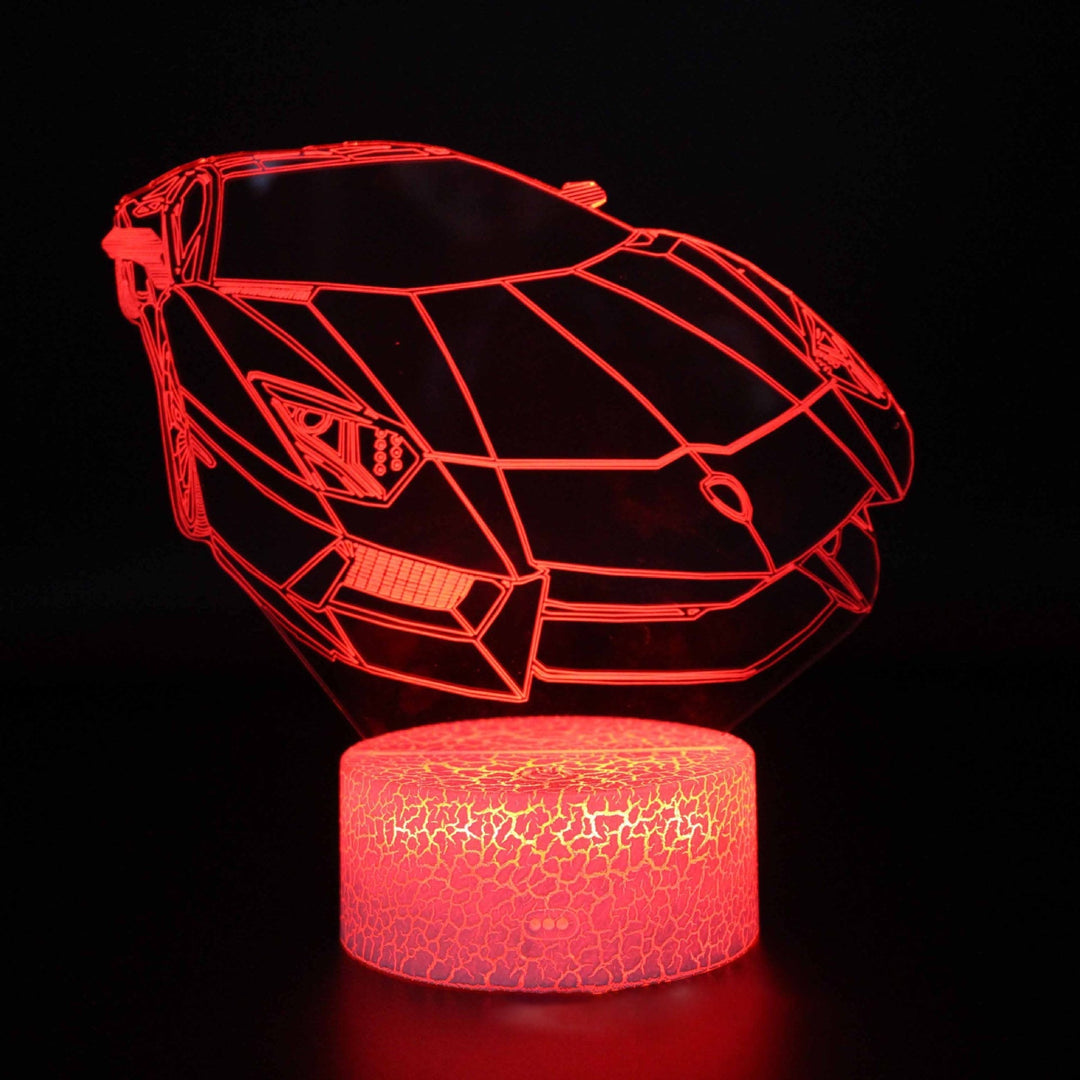 Sportsvognsserie 3D natlys LED stereo lys illusion lampe USB natbord lampe modelleringslampe dæmpning