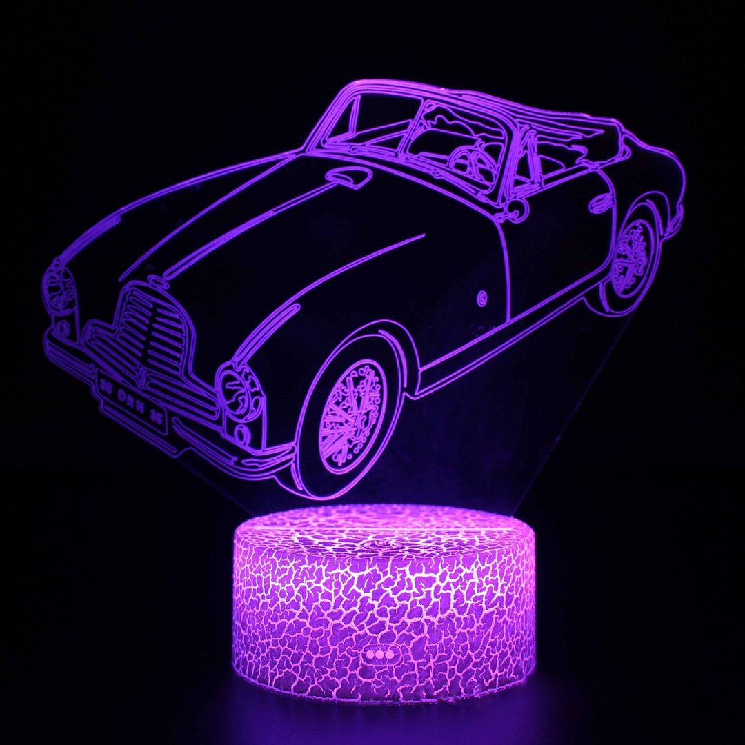 Sportsvognsserie 3D natlys LED stereo lys illusion lampe USB natbord lampe modelleringslampe dæmpning