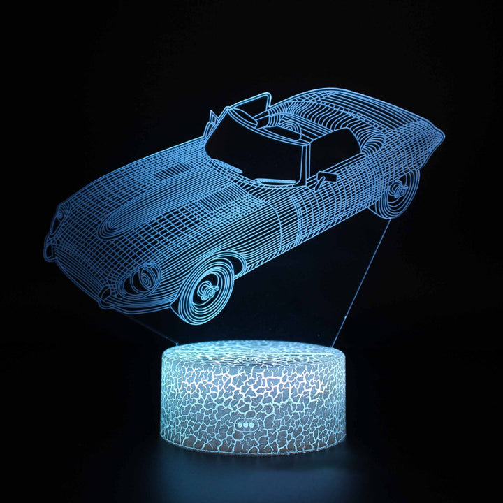 Sportsvognsserie 3D natlys LED stereo lys illusion lampe USB natbord lampe modelleringslampe dæmpning