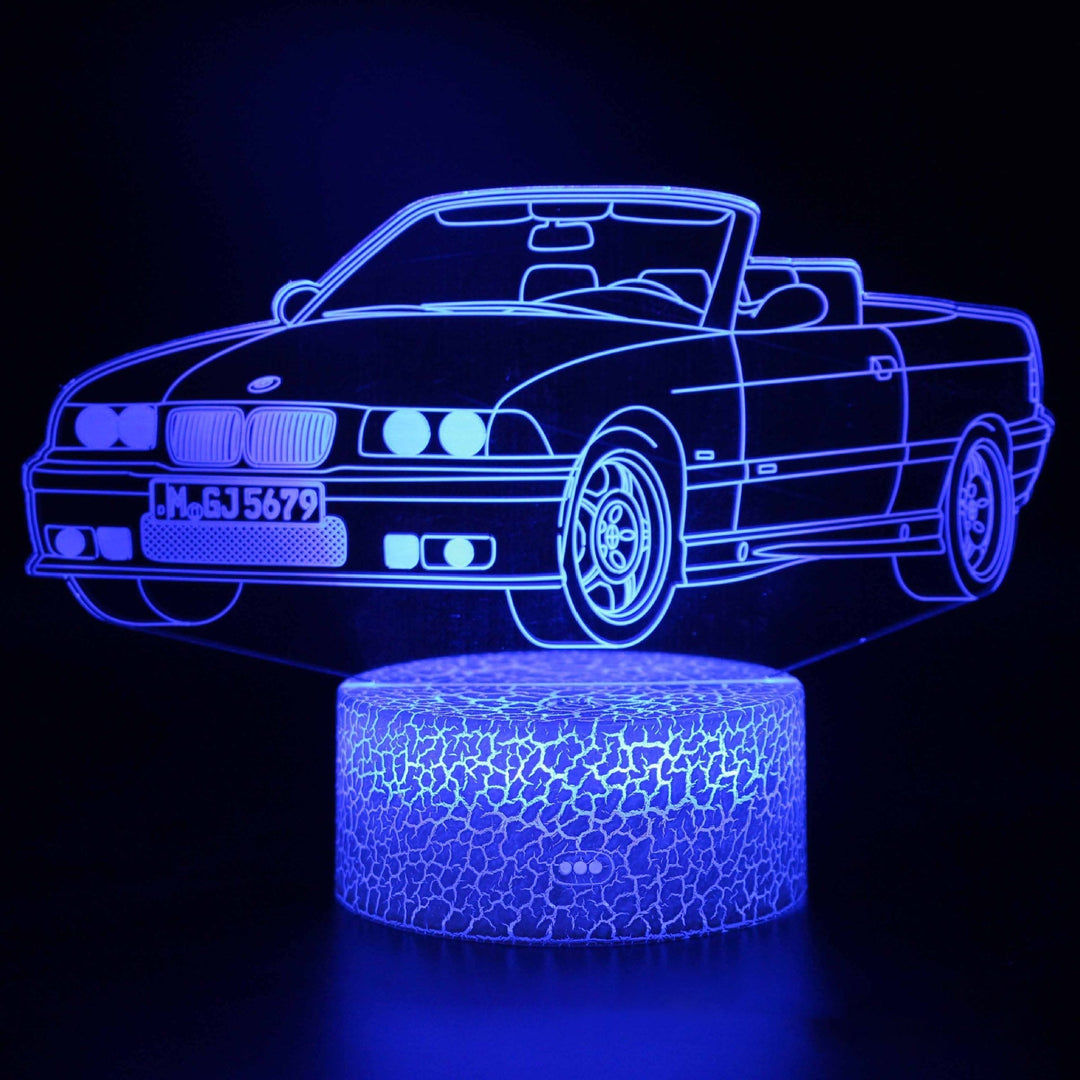 Sportsvognsserie 3D natlys LED stereo lys illusion lampe USB natbord lampe modelleringslampe dæmpning