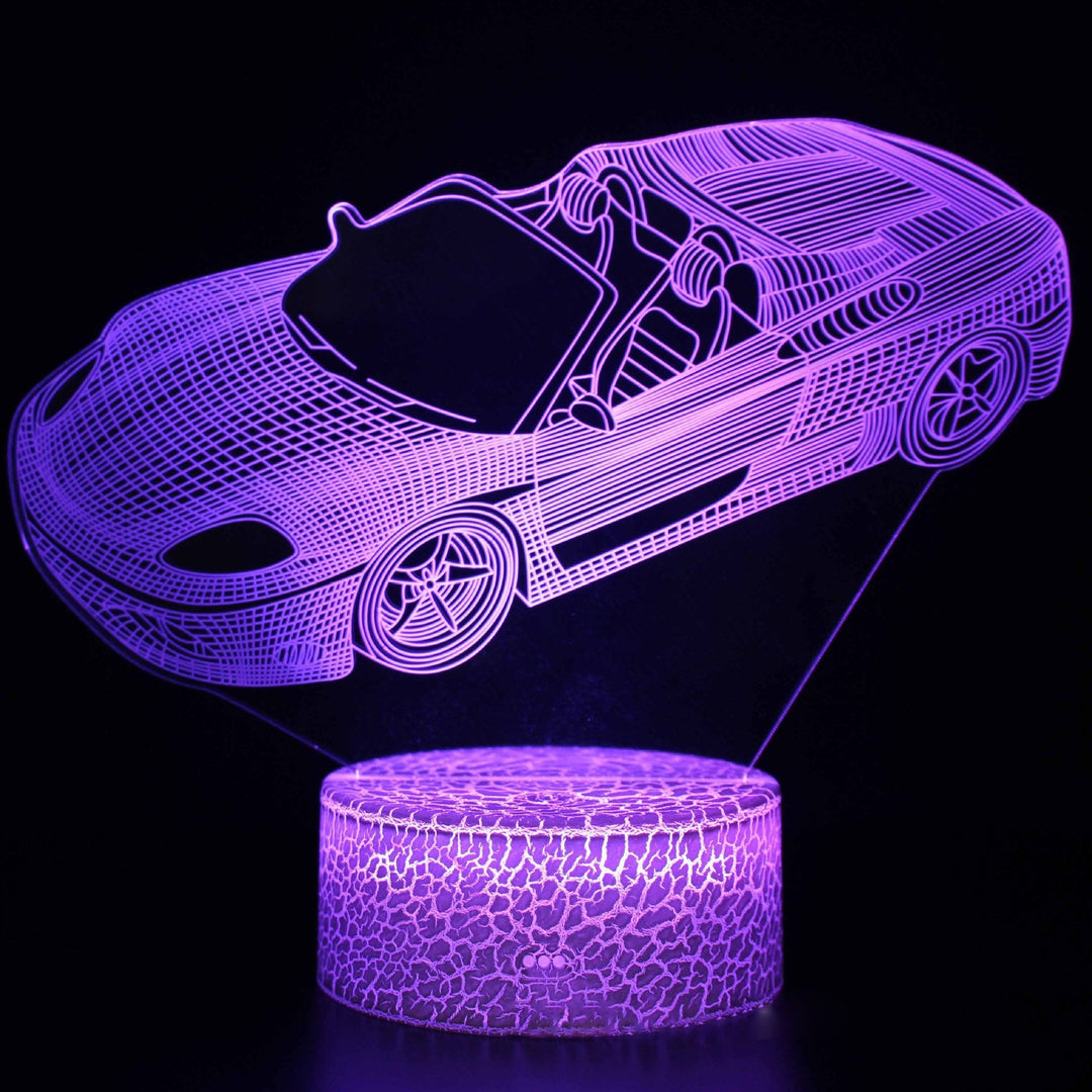 Sportsvognsserie 3D natlys LED stereo lys illusion lampe USB natbord lampe modelleringslampe dæmpning