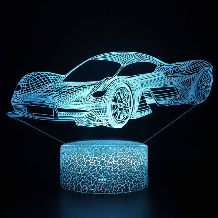 Sportsvognsserie 3D natlys LED stereo lys illusion lampe USB natbord lampe modelleringslampe dæmpning