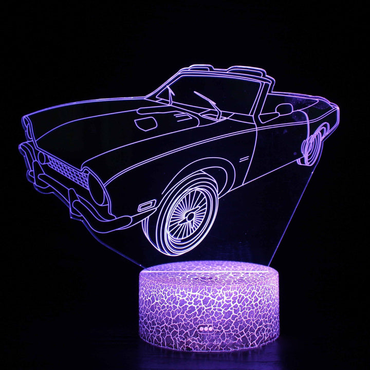 Sportsvognsserie 3D natlys LED stereo lys illusion lampe USB natbord lampe modelleringslampe dæmpning