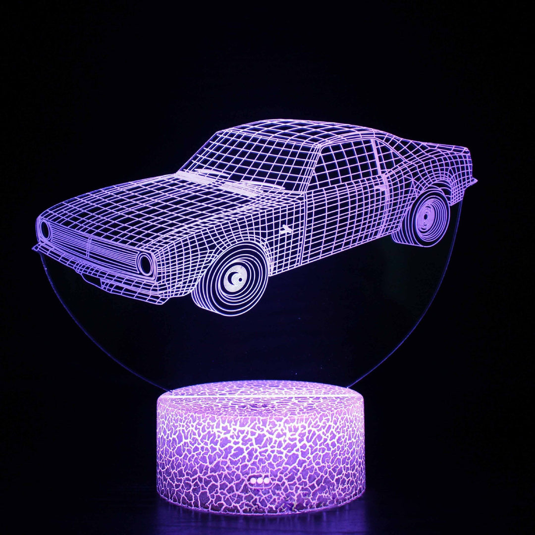 Sportsvognsserie 3D natlys LED stereo lys illusion lampe USB natbord lampe modelleringslampe dæmpning
