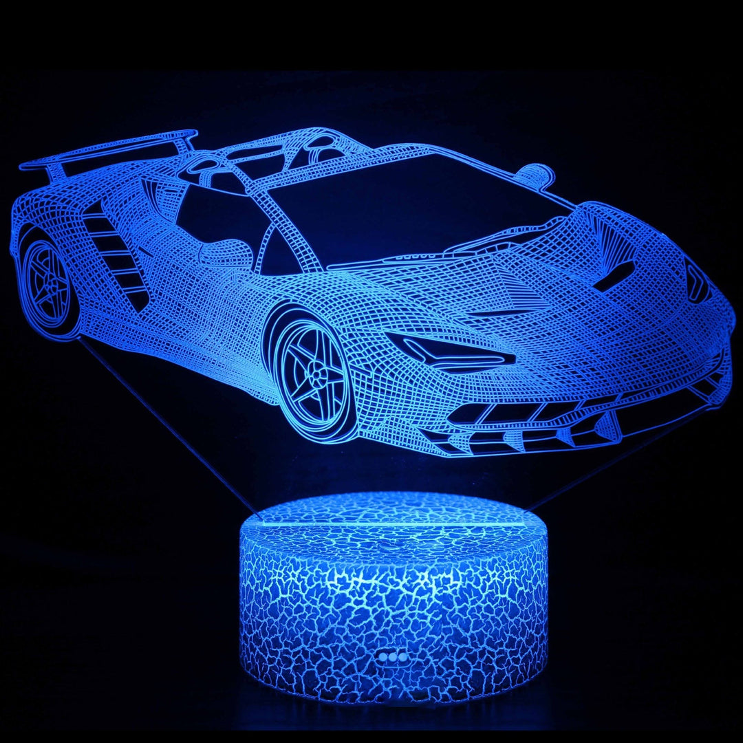 Sportsvognsserie 3D natlys LED stereo lys illusion lampe USB natbord lampe modelleringslampe dæmpning