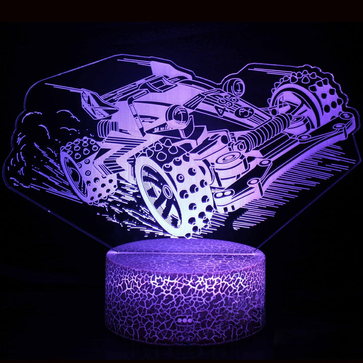 Sportsvognsserie 3D natlys LED stereo lys illusion lampe USB natbord lampe modelleringslampe dæmpning