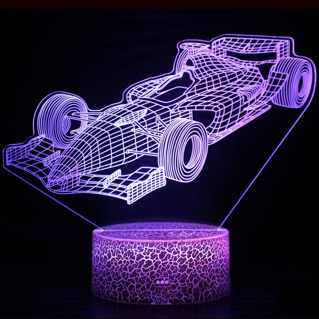 Sportsvognsserie 3D natlys LED stereo lys illusion lampe USB natbord lampe modelleringslampe dæmpning