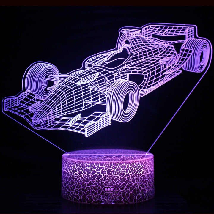 Sportsvognsserie 3D natlys LED stereo lys illusion lampe USB natbord lampe modelleringslampe dæmpning