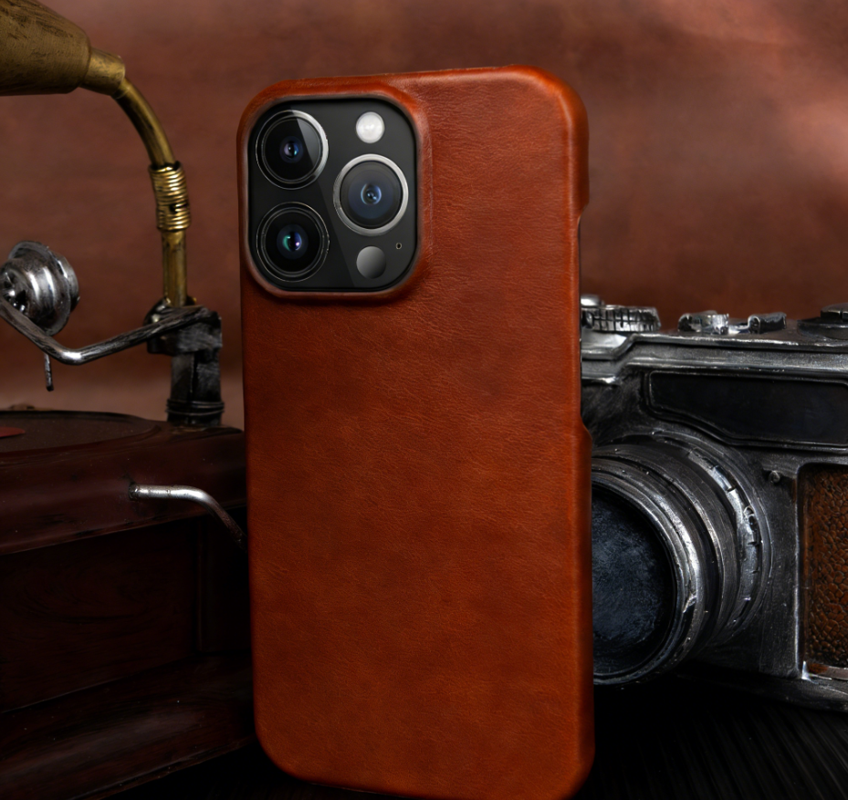 BowLtt|Premium Ægte Læder iPhone Cover (Materiale: Top-Grain Kødhud; Tykkelse: 1.2mm; Anvendelse: Stødbeskyttelse, Forretnings- og Luksus Daglig Brug)