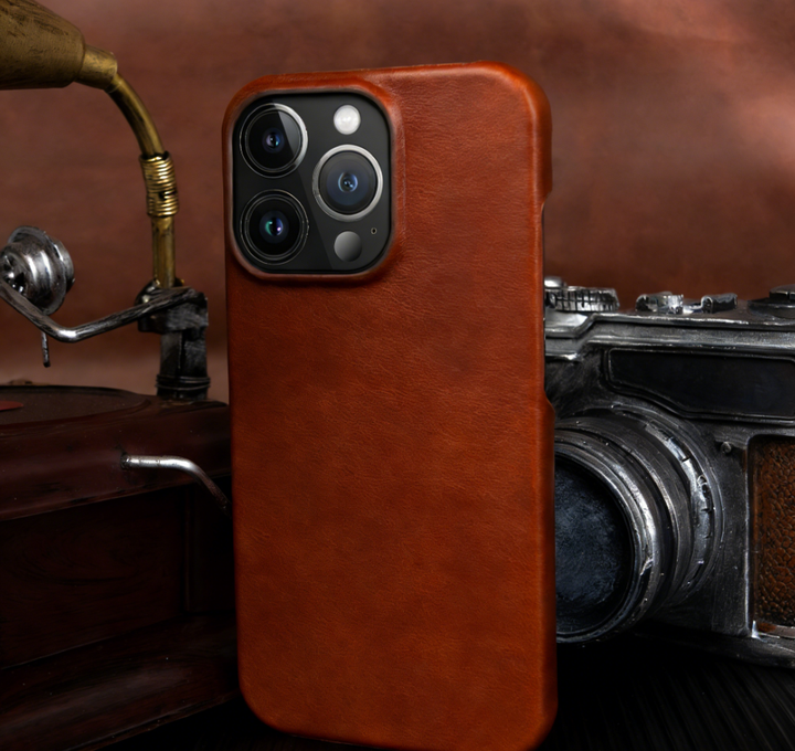 BowLtt|Premium Ægte Læder iPhone Cover (Materiale: Top-Grain Kødhud; Tykkelse: 1.2mm; Anvendelse: Stødbeskyttelse, Forretnings- og Luksus Daglig Brug)