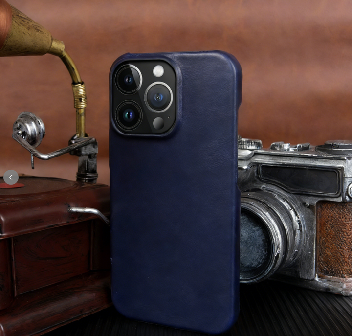 BowLtt|Premium Ægte Læder iPhone Cover (Materiale: Top-Grain Kødhud; Tykkelse: 1.2mm; Anvendelse: Stødbeskyttelse, Forretnings- og Luksus Daglig Brug)