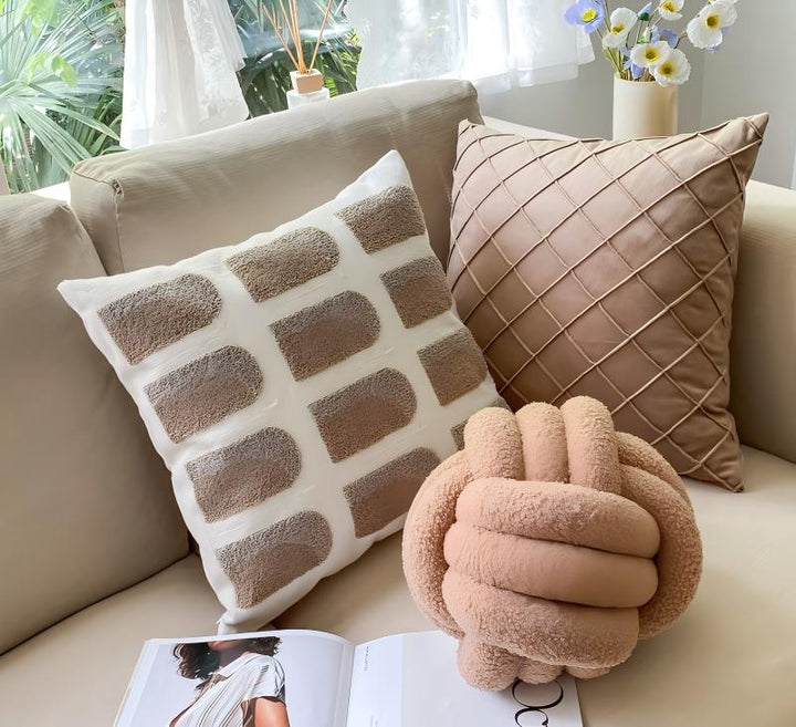 Nordisk Stil i Stue Sofa Betræk | Enkel Geometrisk Jacquard Blød og Komfortabel Pude Betræk