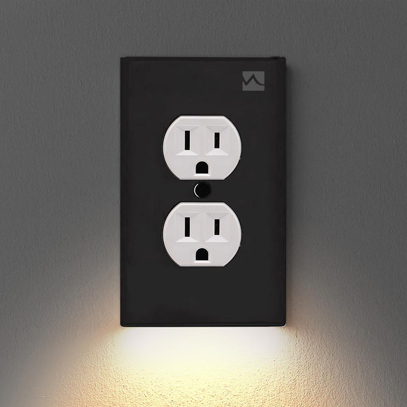 Stikkontakt vægplade med LED natlys