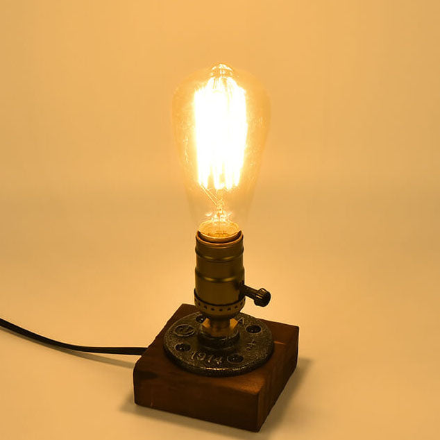Vintage Industriel Jern Lyspære 1-Lys Bordlampe