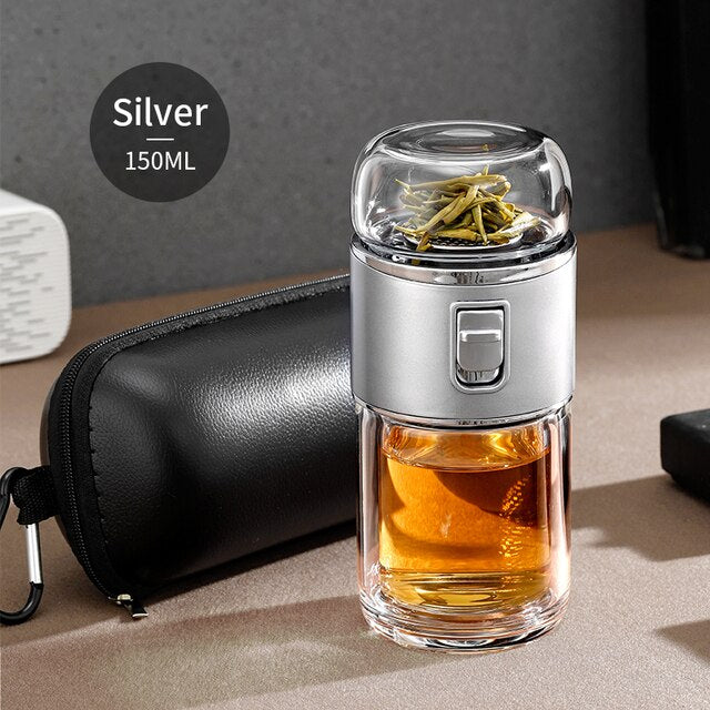 Dobbeltvægget Glaste Infuser Termokande