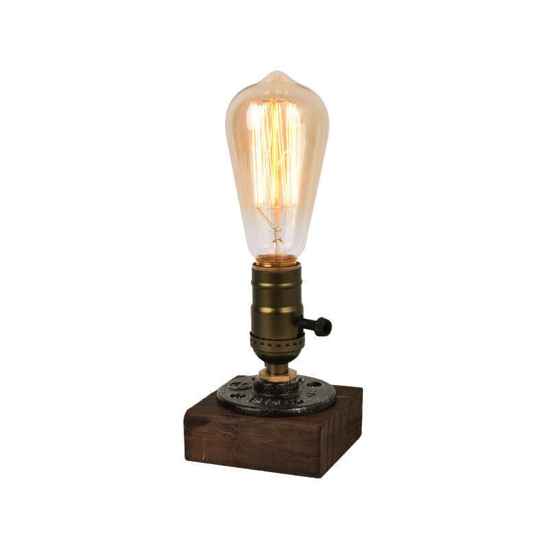 Vintage Industriel Jern Lyspære 1-Lys Bordlampe