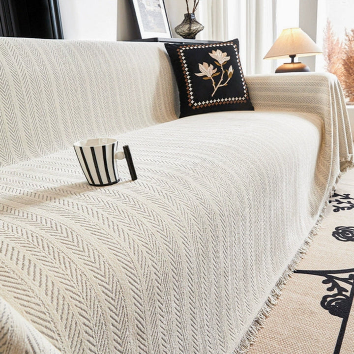 Herringbone Chenille Frynser Sofa Betræk