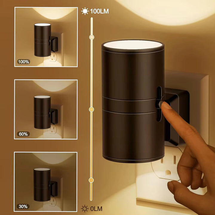 Luksus Plug-In Ambient Natlys – Dæmpbar LED Væglampe med Sensor (3000K Varm Glød)
