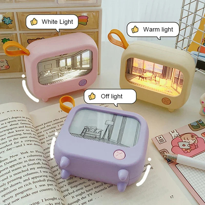 Mini TV Maleri LED Nattelys