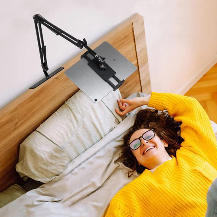 Udvidelig, skjult telefon/tablet holder ved sengen