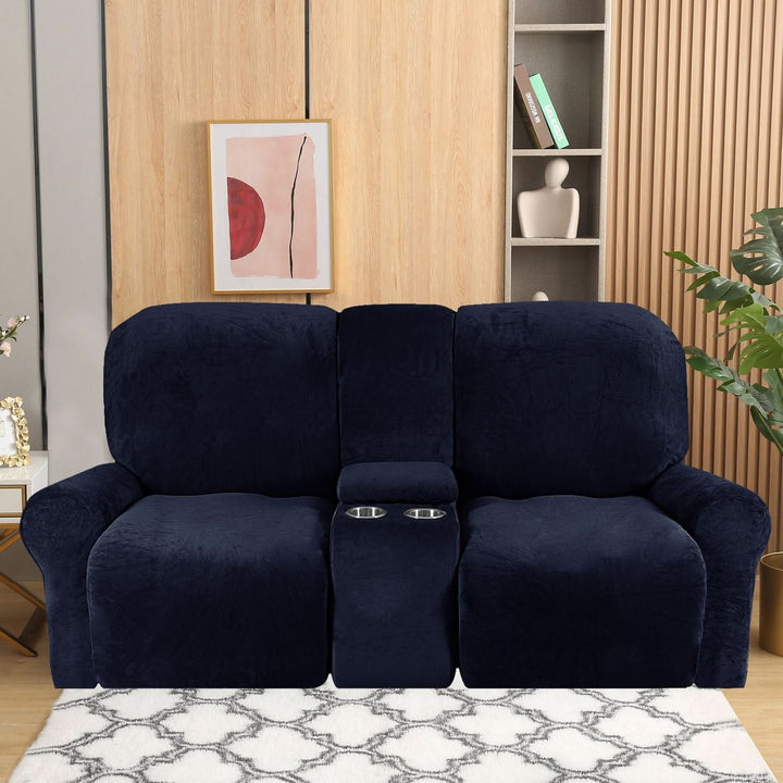2-personers Recliner Sofa Cover med Kop Holdere – Velvet Plush