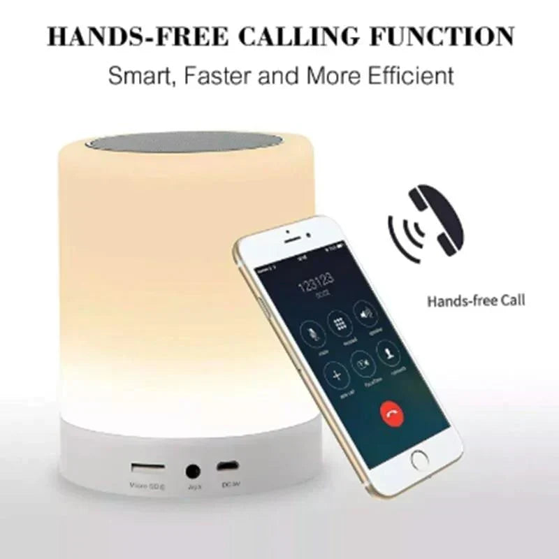 farverig LED Natlys Bluetooth Touchpad Trådløs Højttaler
