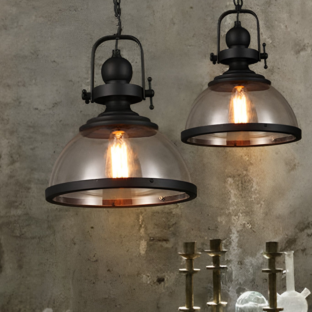 Antik Glas Jern Retro Industriel Kranse Pendel Loftlamper