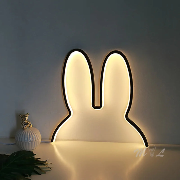 USB-genopladeligt kanin natlys med farveskiftfunktion