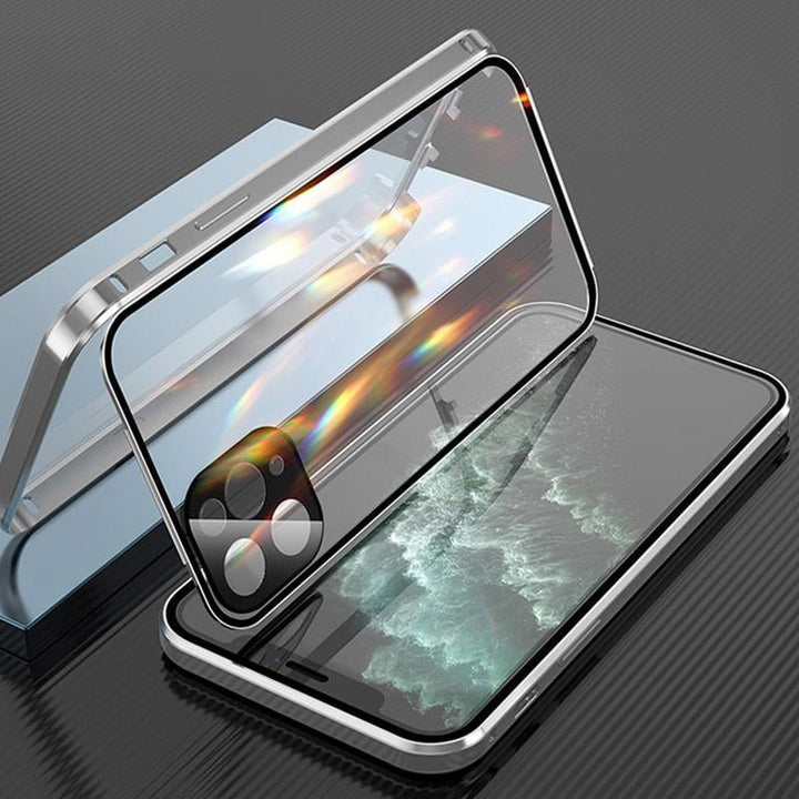 iPhone cover med dobbeltsidet spænde