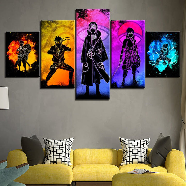 5 stykker Naruto Anime - lærred vægkunst maleri