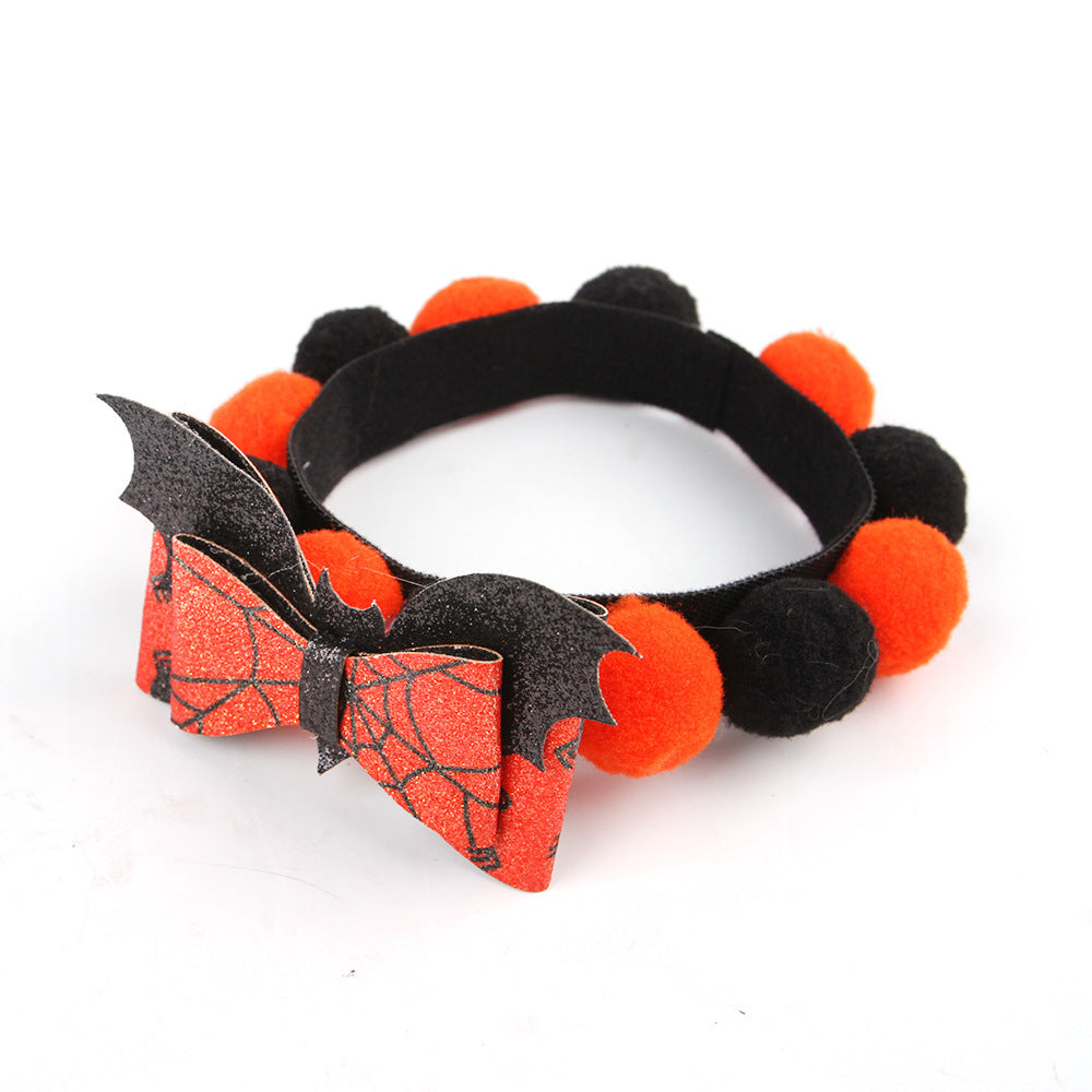 Halloween Kæledyrskrav – Justerbar Hund- og Kattehalsbånd med Græskar- og Dødningehoveddesigns