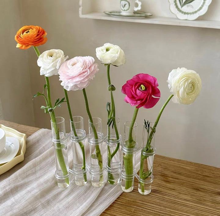 Fleksible Blomster Vaser med Hængsler | Moderne Glasrør Vase
