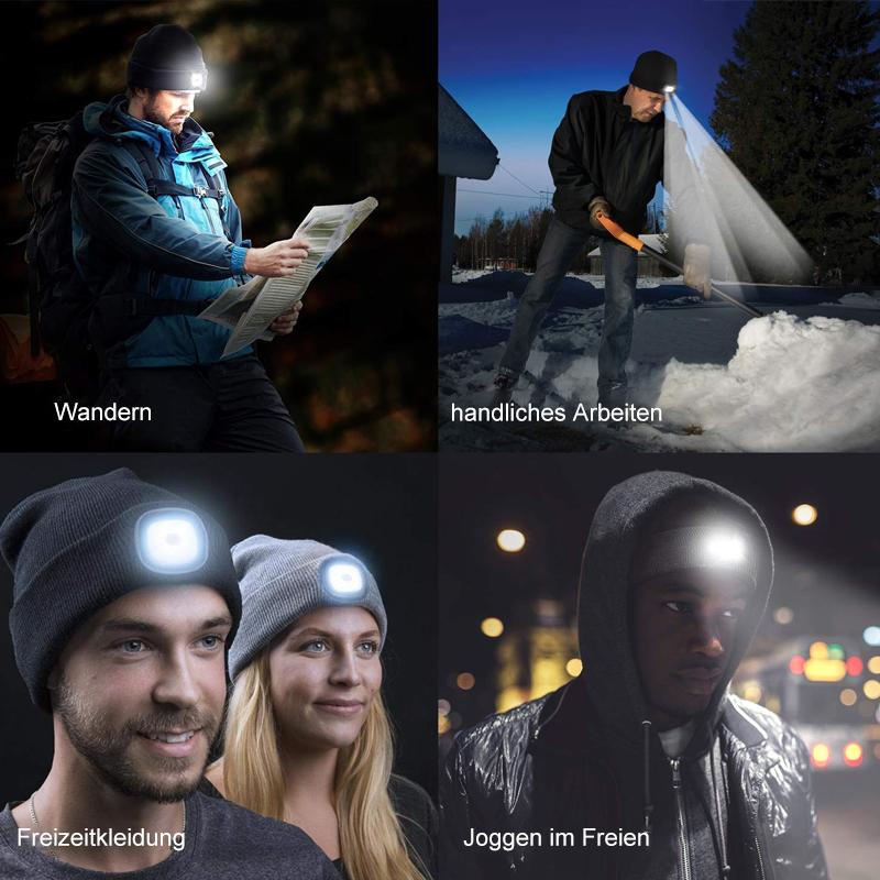 Aftagelig LED Hovedlampe Beanie Hat