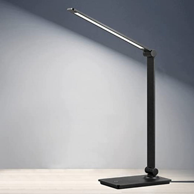 LED skrivebordslampe, berøringskontrol skrivebordslampe med 3 lysstyrkeniveauer, dæmpbar kontorlampe med justerbar arm, foldbar bordlampe til skrivebord, soveværelse, natbord, kontor