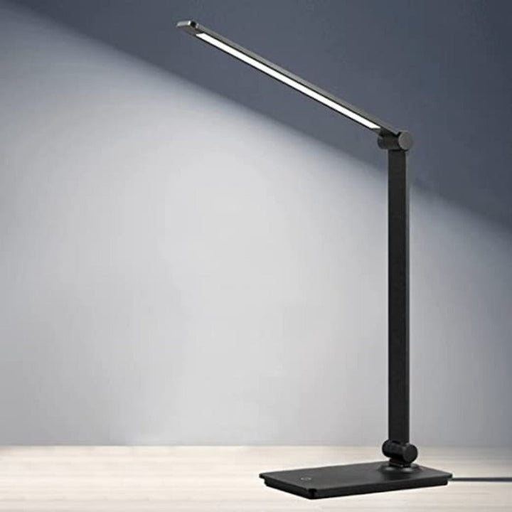 LED skrivebordslampe, berøringskontrol skrivebordslampe med 3 lysstyrkeniveauer, dæmpbar kontorlampe med justerbar arm, foldbar bordlampe til skrivebord, soveværelse, natbord, kontor