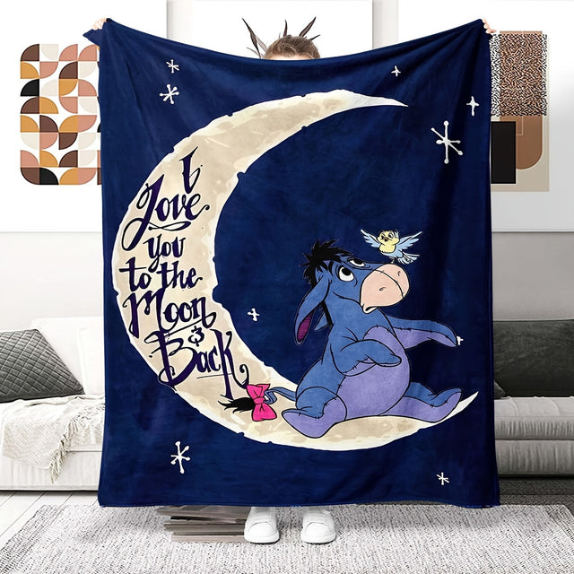 Blød fleece tæppe med Eeyore design - Fås i flere størrelser til alle årstider