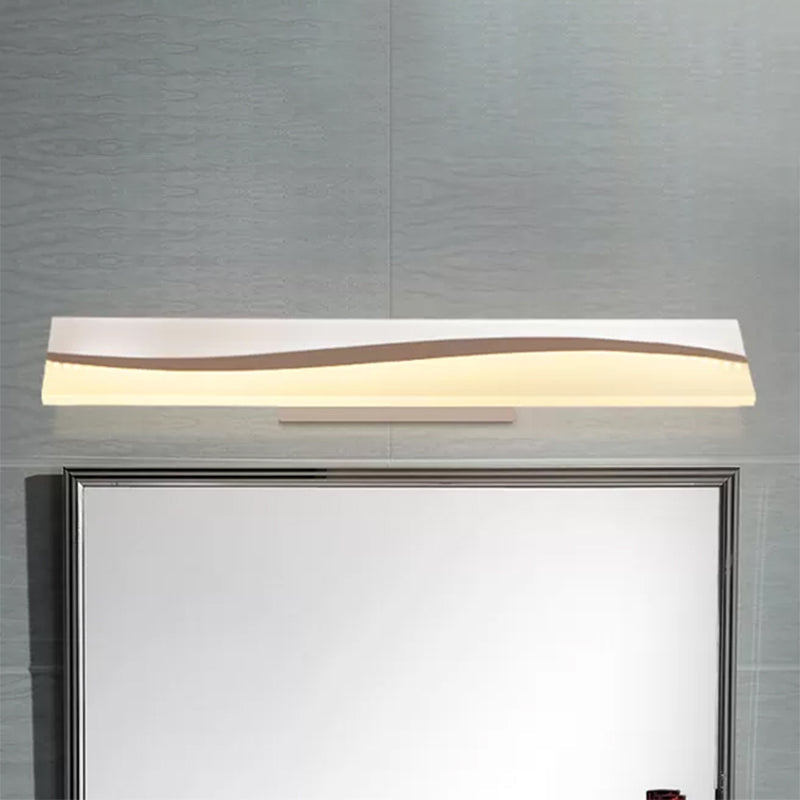 Acrylic rektangulært makeup-spejl lampe simpel 16"/19.5"/23" bredde LED badeværelseslys over spejl i varm/hvid, vand- og tåge-resistent