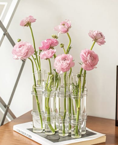 Fleksible Blomster Vaser med Hængsler | Moderne Glasrør Vase