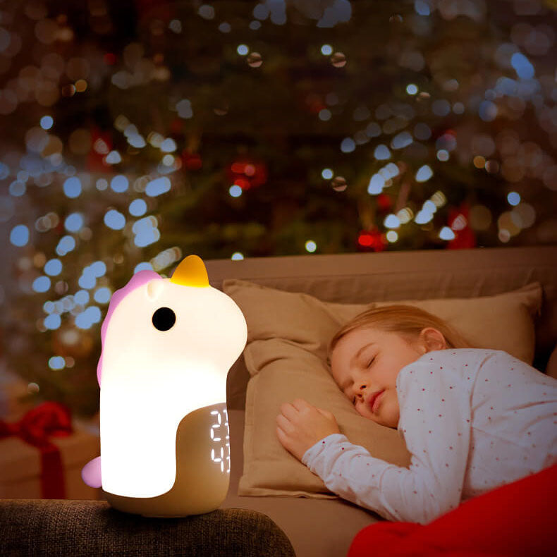 Unilora DreamLight Vækkeur | Enhjørning Design | Timer &amp; LED Nattelys | Børneværelse Dekor