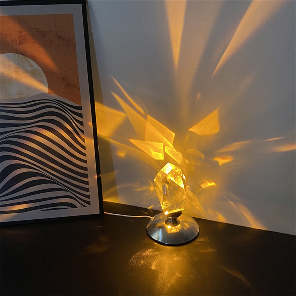 Krystal natbordlampe