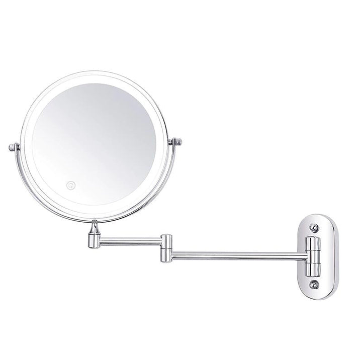 LED Forstørrelsesspejl | Genopladeligt | Kosmetik &amp; Badeværelse | Krom Sølv